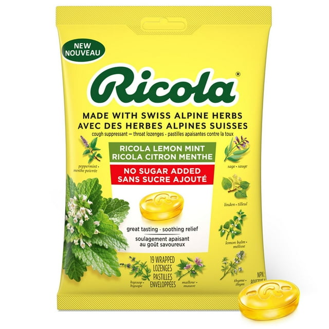 Ricola Lemon Mint Drops, Naturally Refreshing Throat Relief