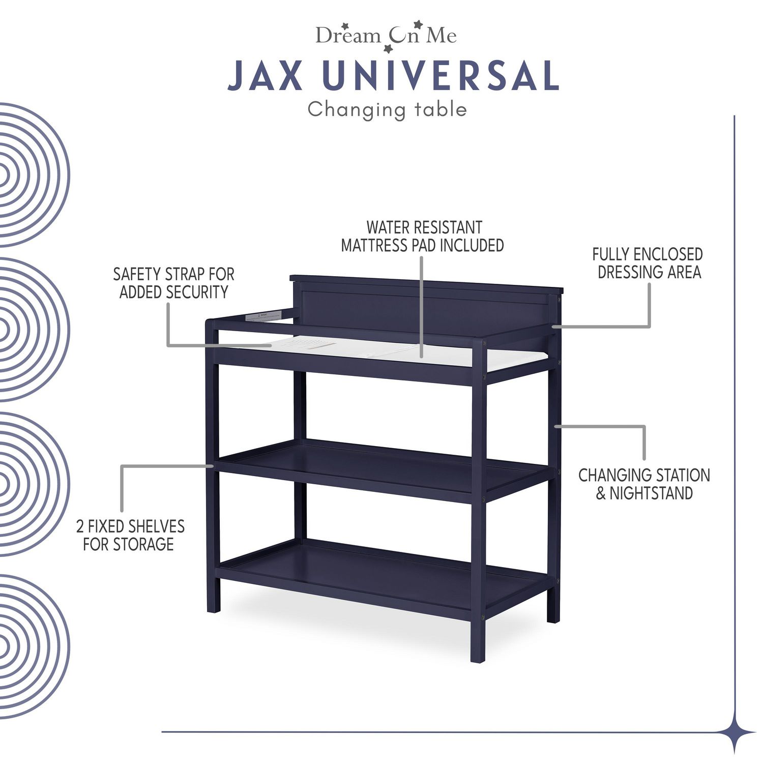 Dream on me store jax universal changing table