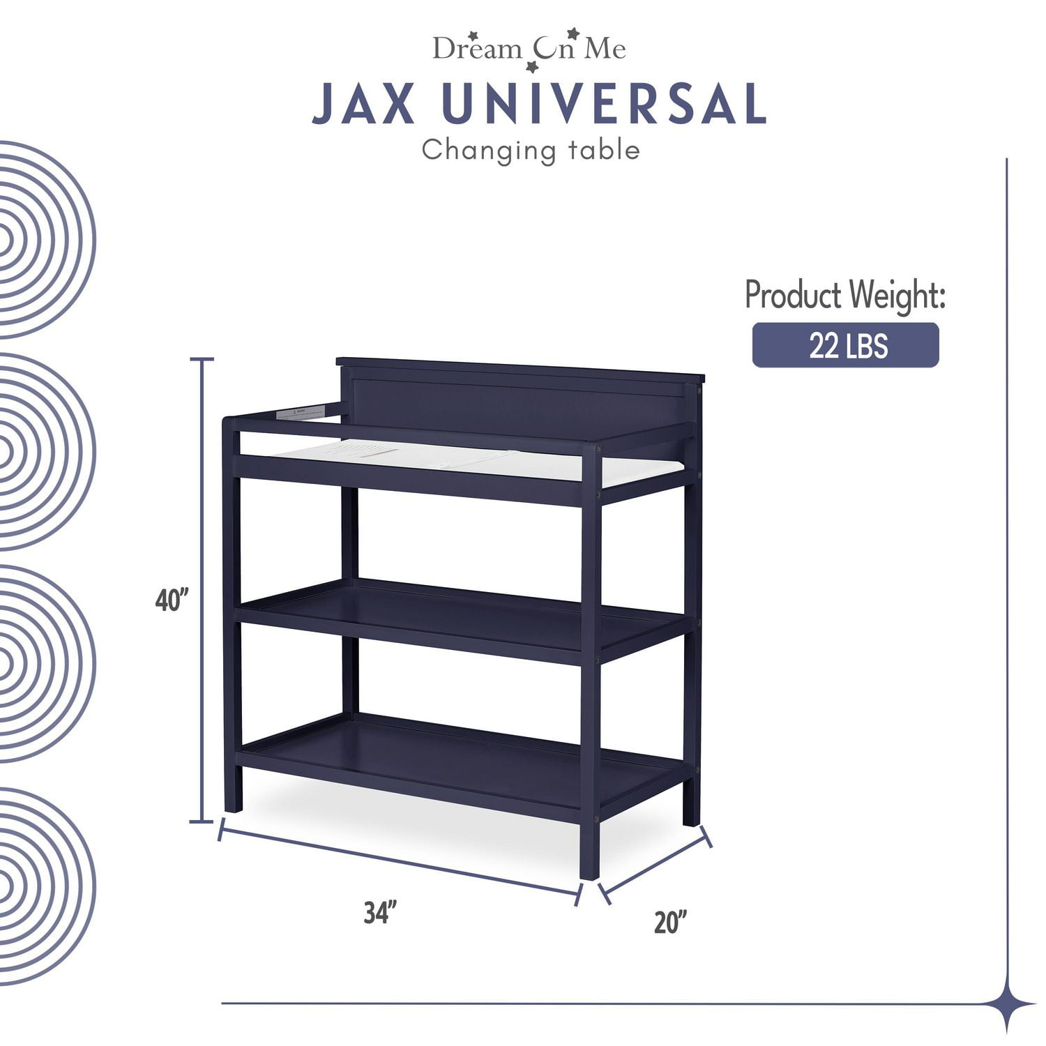 Dream on me 2025 jax universal changing table