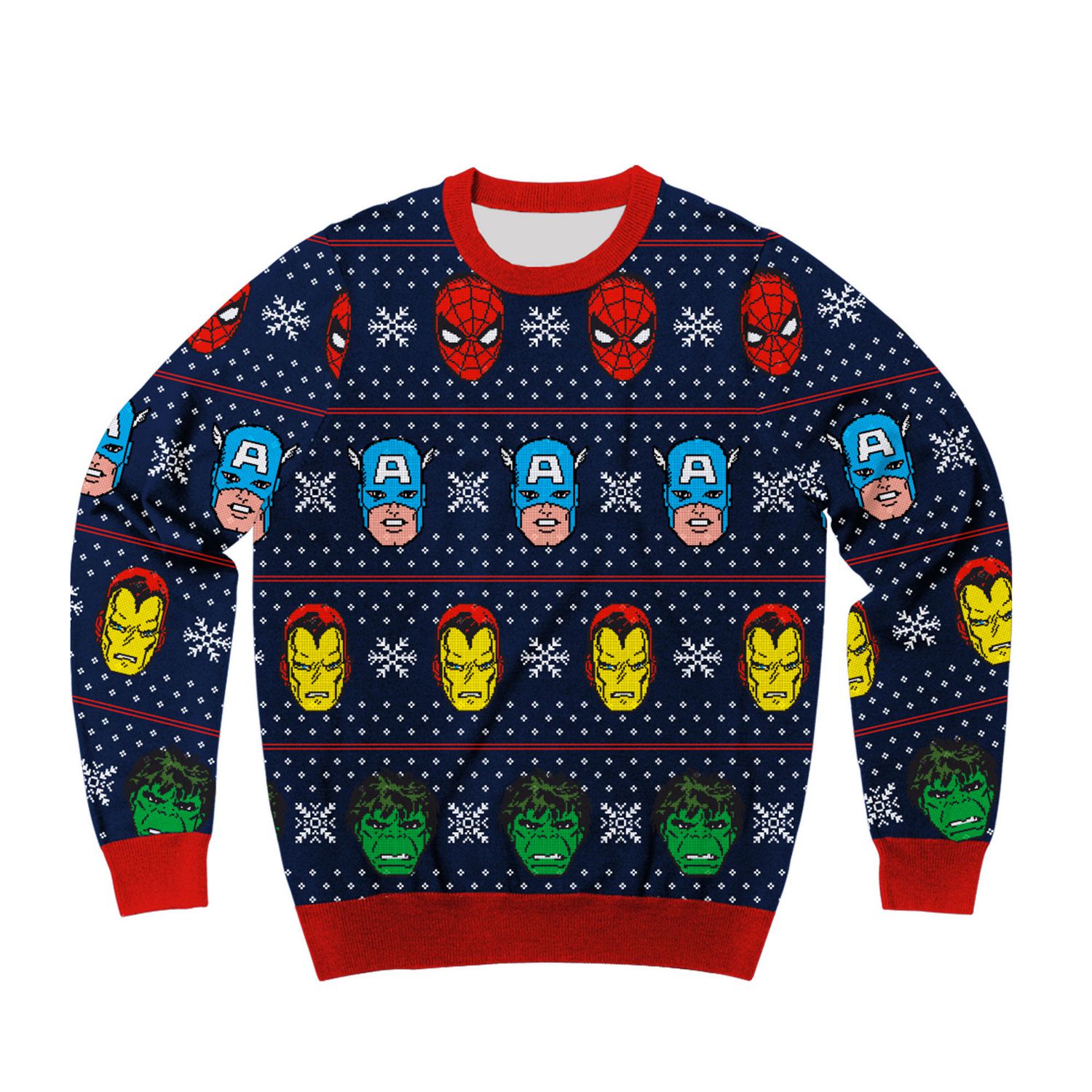 Marvel Mens Festive Team Ugly Christmas Sweater. Walmart