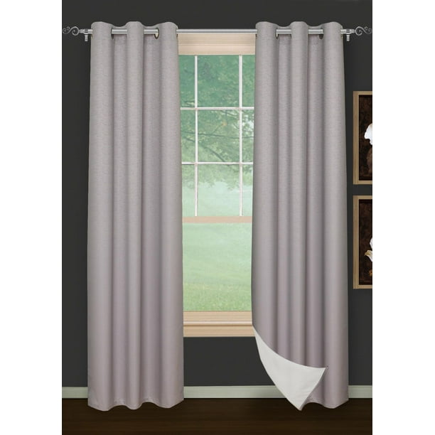 Safdie & Co. Curtain 2PK 84L Brick Blackout Silver Walmart.ca