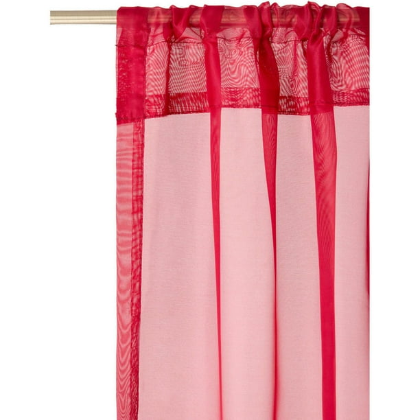 Safdie & Co. Curtain 2PK 63L Sheer Tango Red Walmart.ca