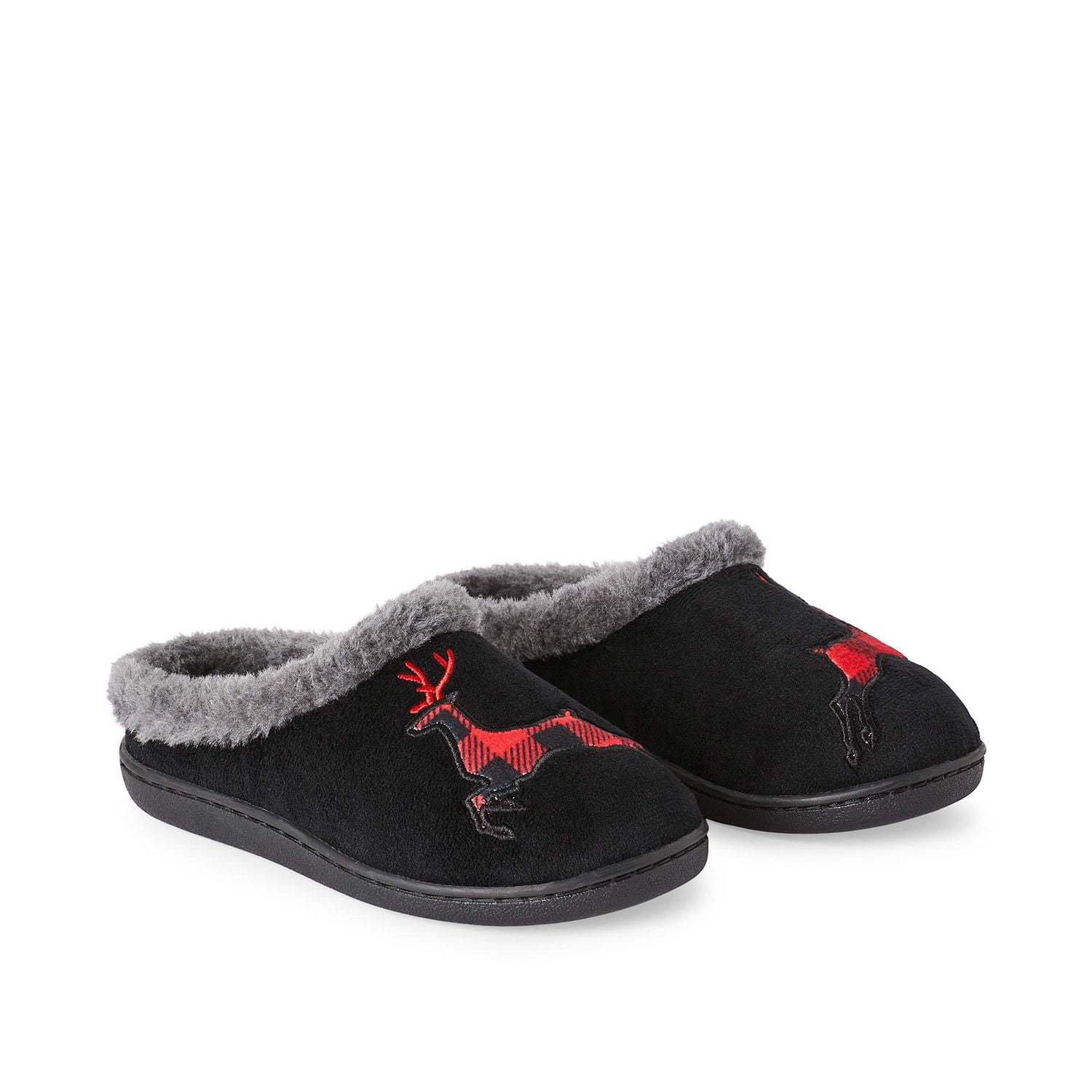 George Boys' Moose Graphic Slippers, Wide Width Sizes 11/12-4/5