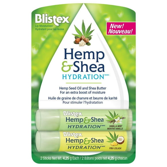 Blistex® Hemp & Shea 2pk Hydratant pour les lèvres 2 Bâtons poids net 4,25 g ch