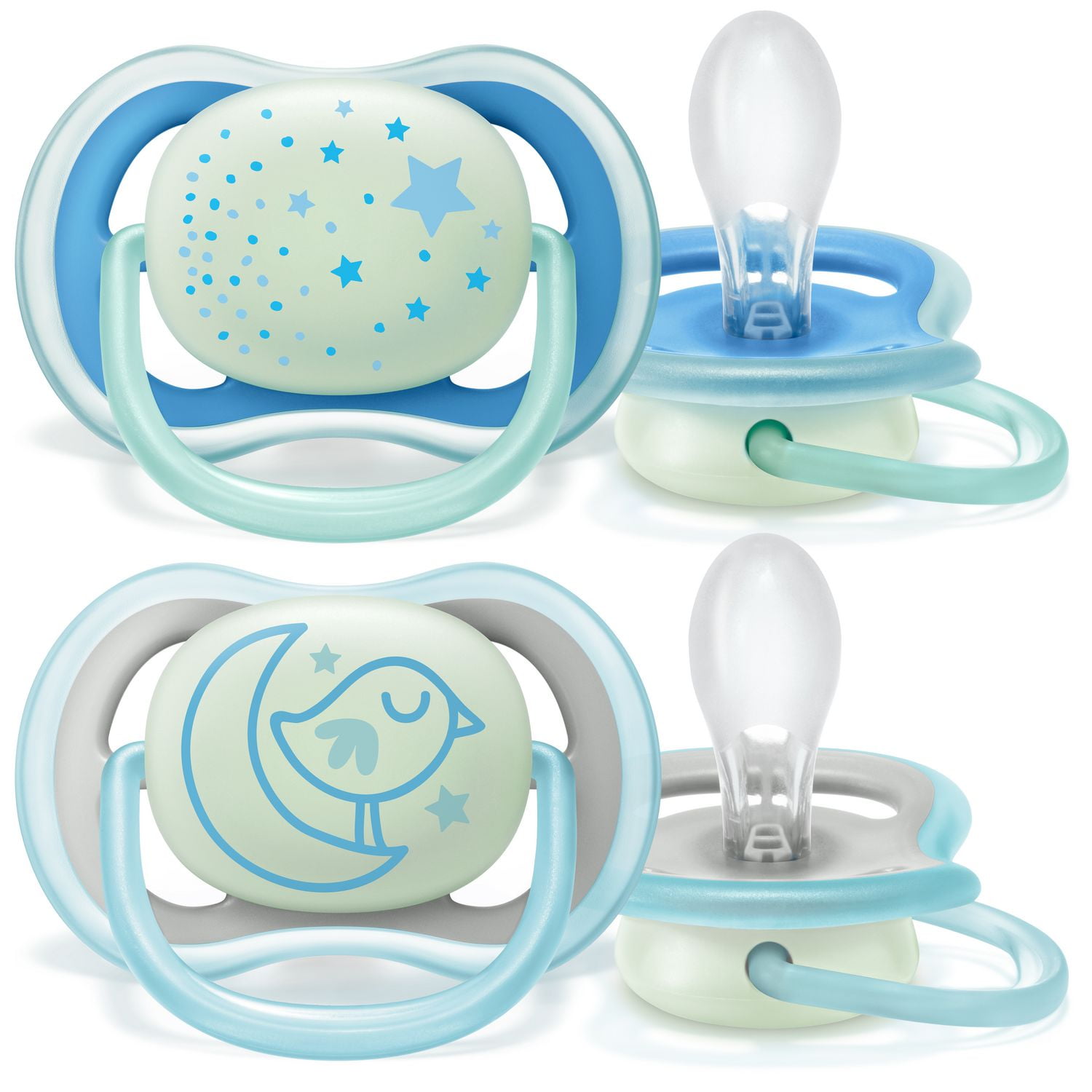 Philips Avent Ultra Air Nighttime Pacifier, 618 months, blue, 2 pack