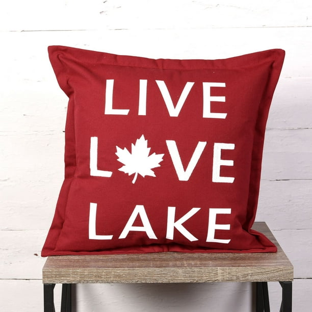 Canadiana Coussin Décoratif- Vivre L'amour Lac