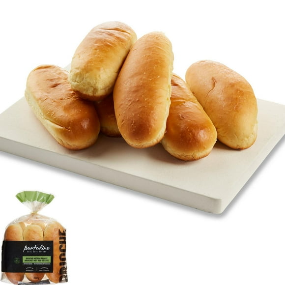 Portofino Brioche Hotdog Deluxe Artisan Buns, 6 buns, 390 g total