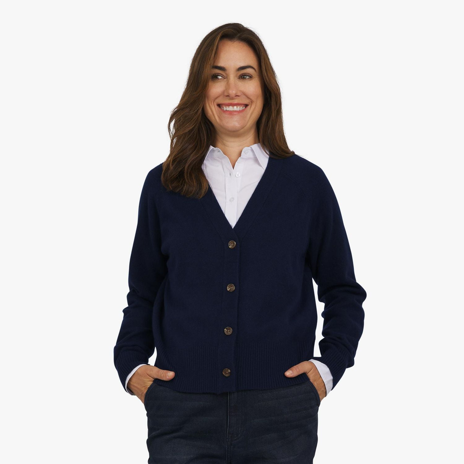 CHAPS V NCK CARDIGAN, SWEATER