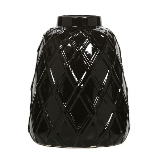Vase texturé en céramique, noir HOMETRENDS®