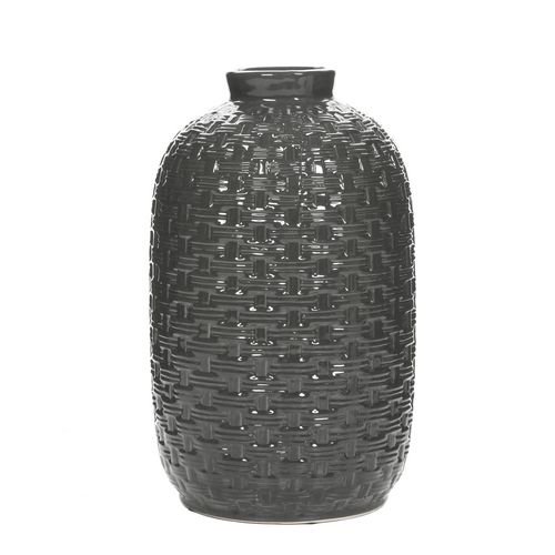 Vase texturé en céramique, gris foncé HOMETRENDS®