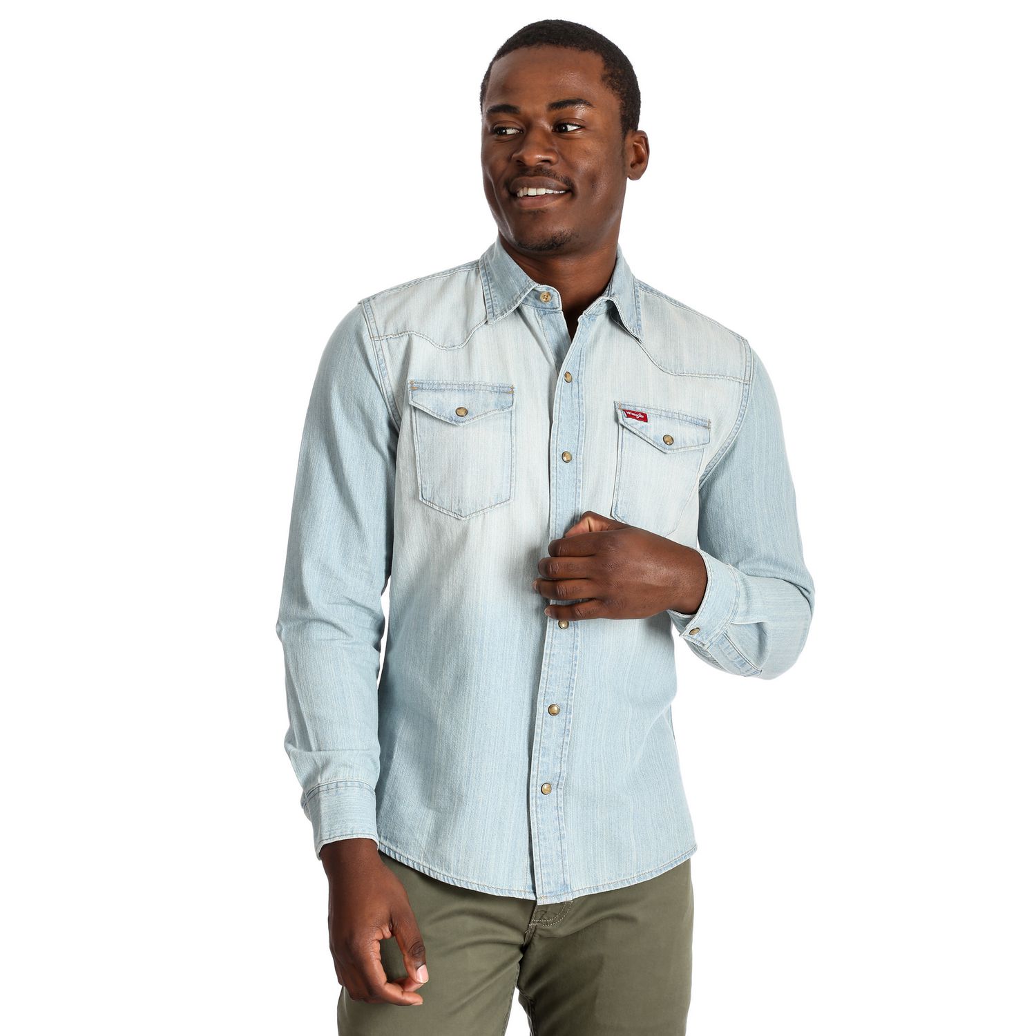 Wrangler Men's Premium Long Sleeve Snap Shirt | Walmart Canada