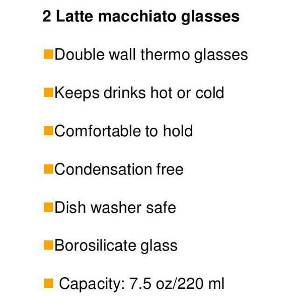 Tasses Latte Machiato verre 220ml Delonghi