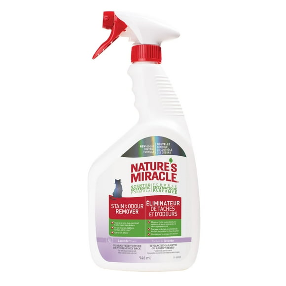 Nature’s Miracle Éliminateur de Taches et D'odeurs avec Parfum de Lavande pour Chat, 946ml