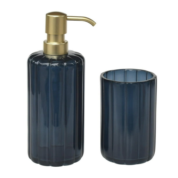 Mainstays BacktoCollege Soap Dispenser and Tumbler Set, Navy Walmart.ca