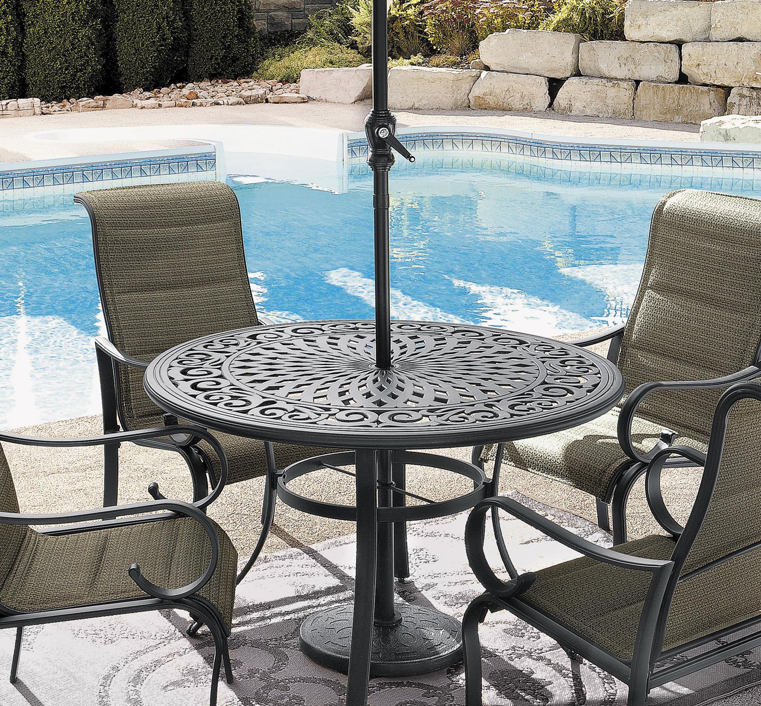5 Piece Round Table Dining Set, Round Patio Table And Chairs Canada