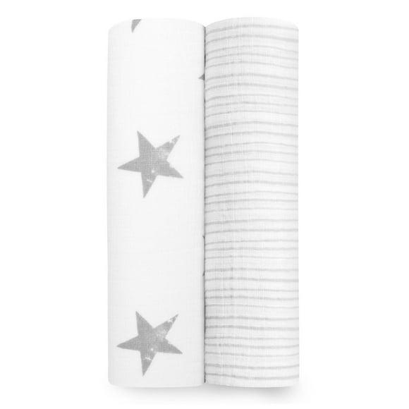 Aden + Anais™ Essentials 2-Pack Swaddles - Cotton Muslin - Dusty, Swaddles