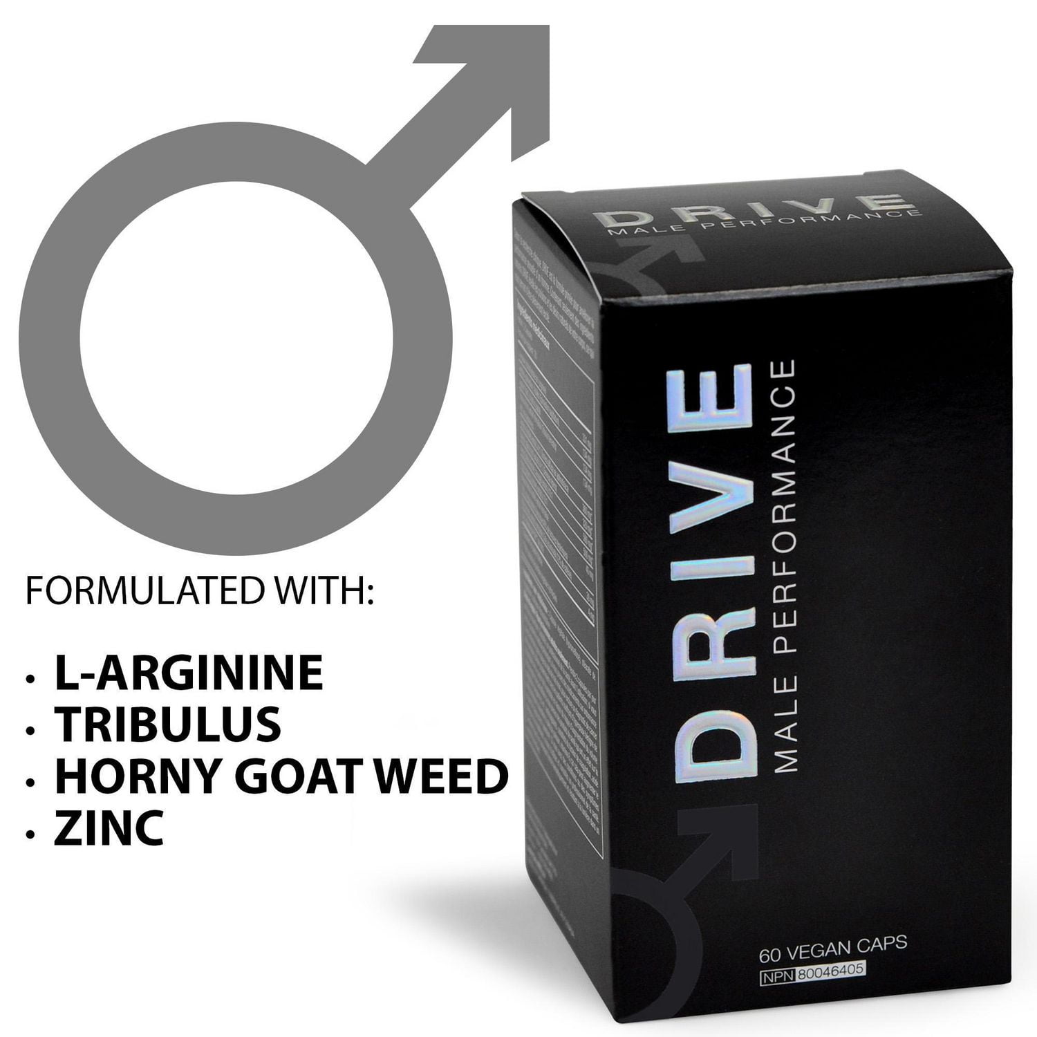 DRIVE Male Performance Testosterone Enhancer Veggie Capsules 60 Veggie capsules