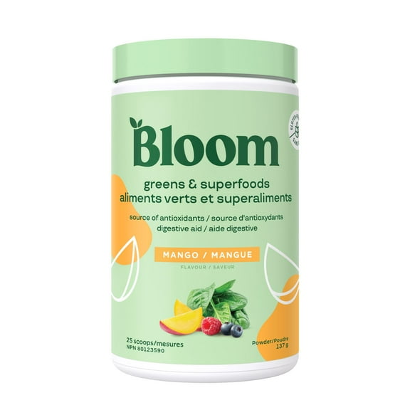 Bloom Nutrition Greens & Superfoods Powder, Mango, 25 Servings
