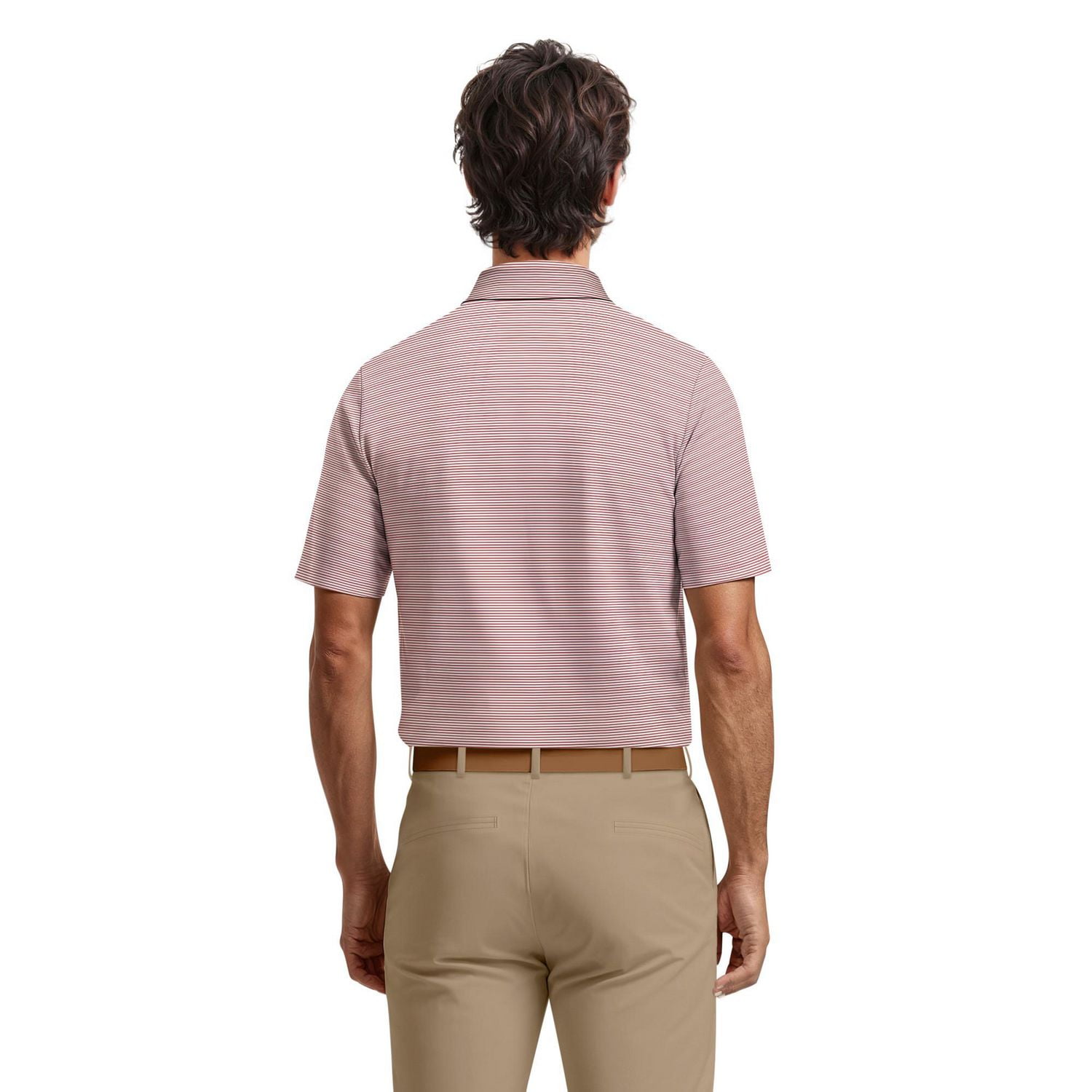 PGA Tour Course Essentials Men's Fine Line Feeder Stripe Polo