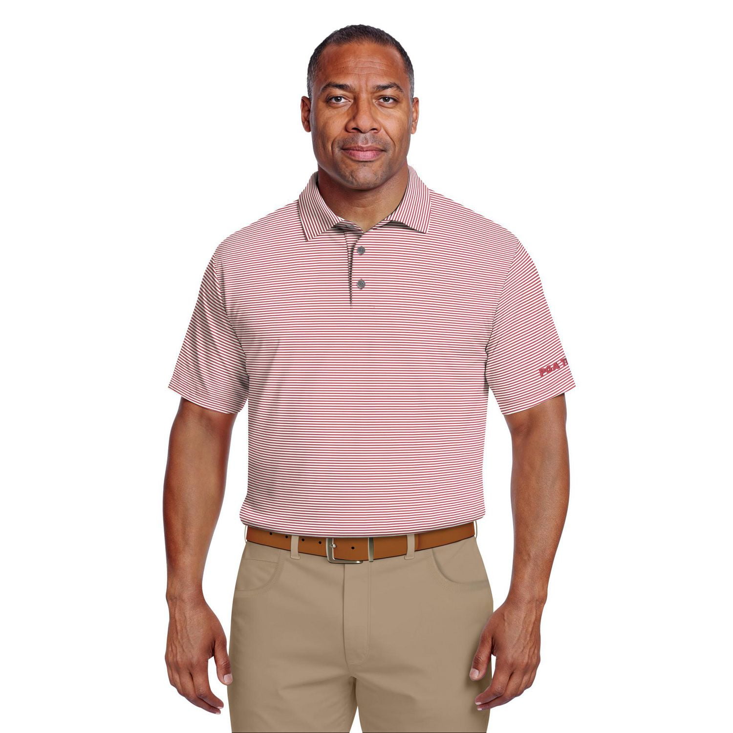 PGA Tour Course Essentials Men's Fine Line Feeder Stripe Polo