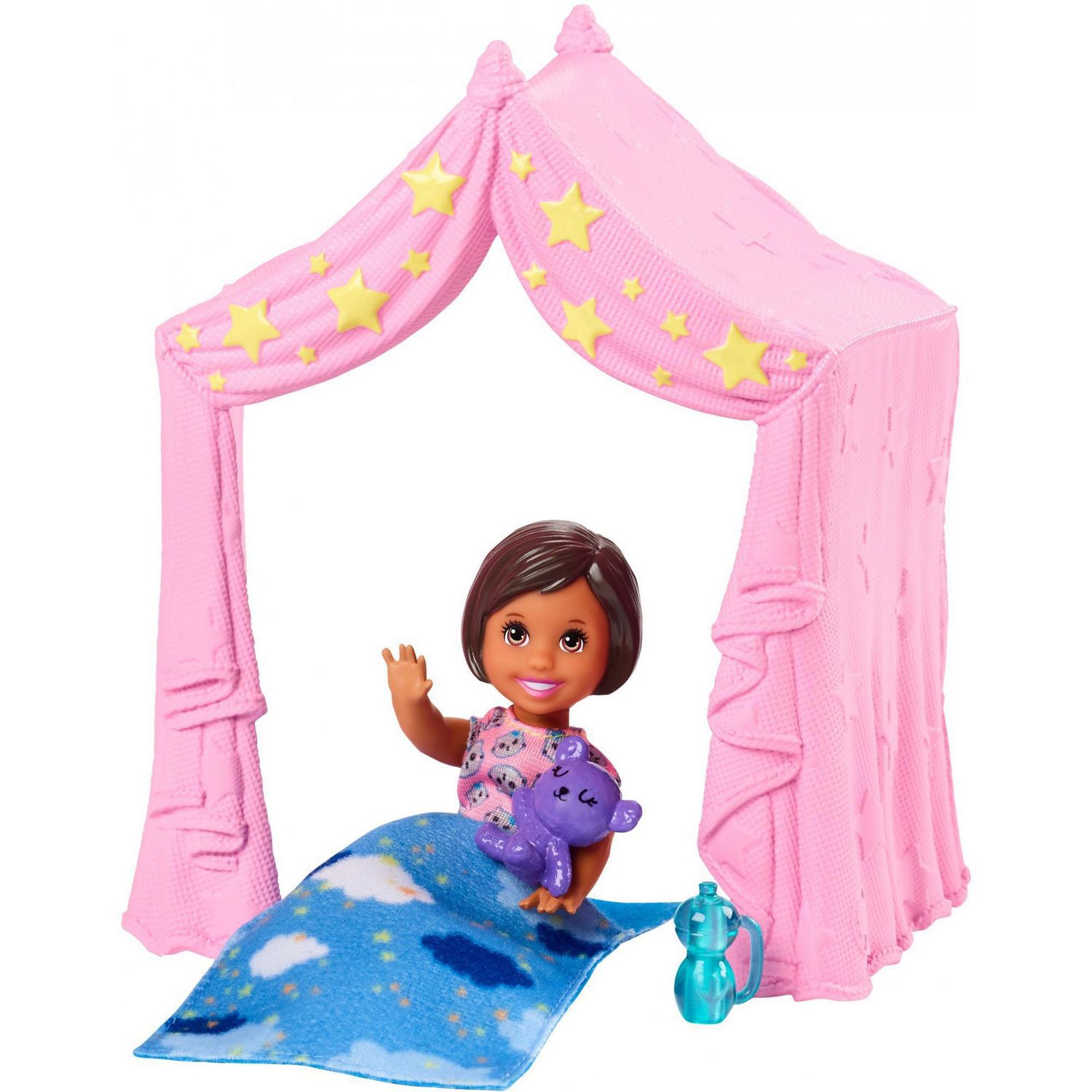 Coucher aventure Tente Jeu avec toddler doll Barbie Skipper baby-sitters Inc 