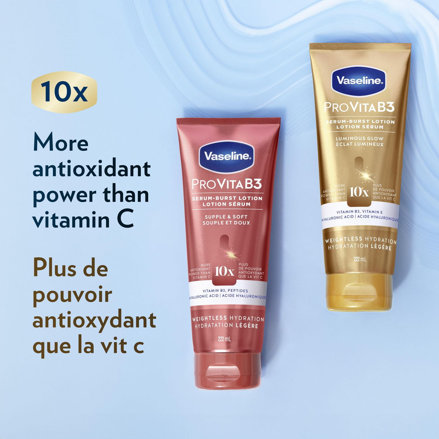Vaseline Pro VitaB3 Skin Care Healthy, Glowing Skin, Lightweight Luminous Glow 10x Antioxidant Power of Vitamin C, 222mL