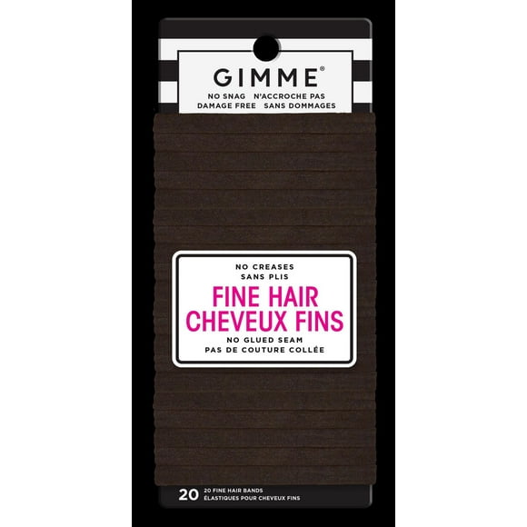 Gimme Hair Ties for Fine Hair, Dark Brown, 20 Ct, Dark brown hair ties for fine hair, 20 count