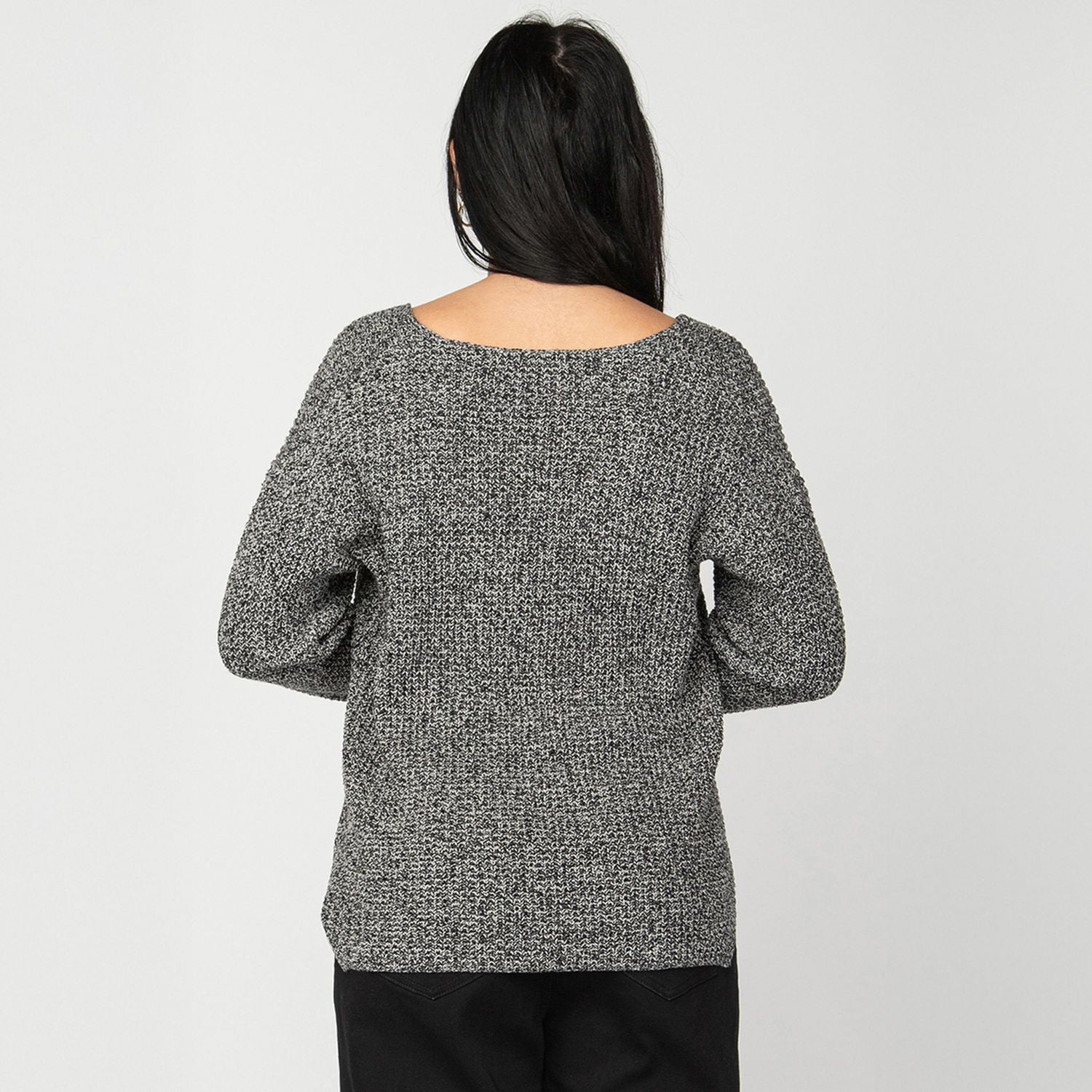 Devoted Long Sleeve Beveled Hem Sweater