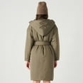 thumbnail image 3 of Devoted hooded puffer trench coat with a belt, 3 of 4