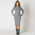 thumbnail image 1 of Devoted robe-pull midi à manches longues et col montant, 1 of 2