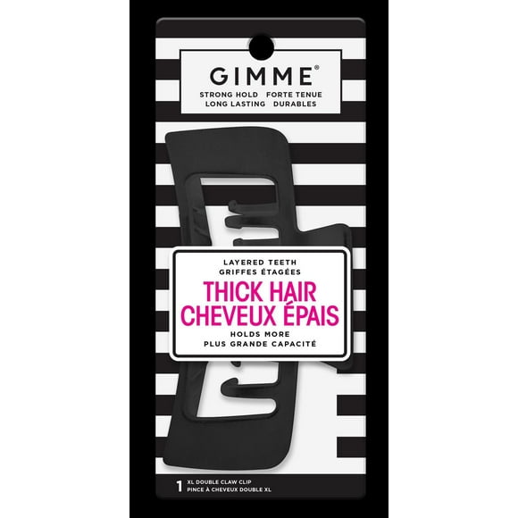 Gimme Extra Large Rectangle Claw Clip, Black, 1 Ct, Gimme extra large claw clip in black, 1 count