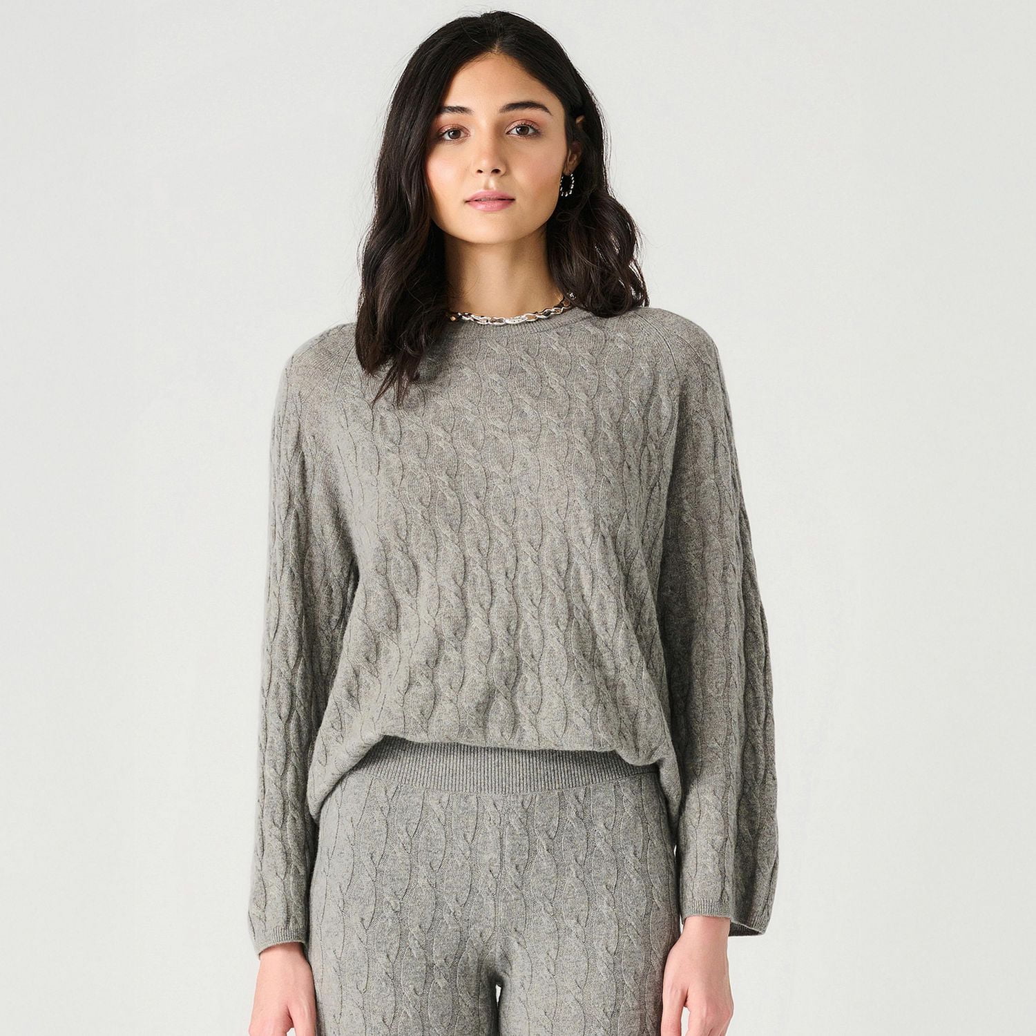Devoted long sleeve cable knit sweater