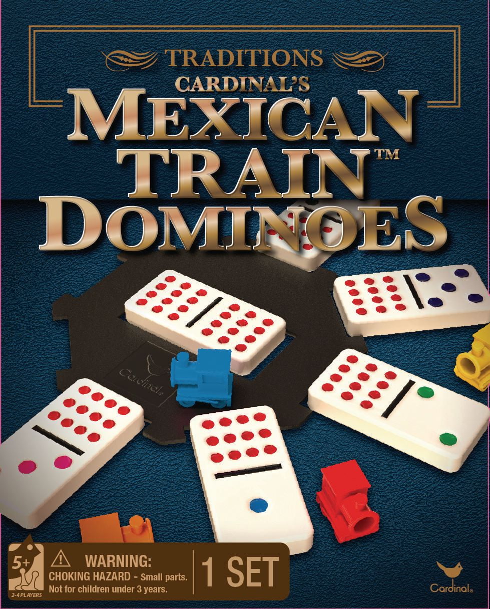 Coffret dominos jeu du Train Mexicain en bois