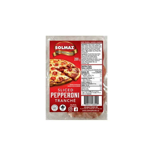 Solmaz Halal Sliced Pepperoni, 200gr