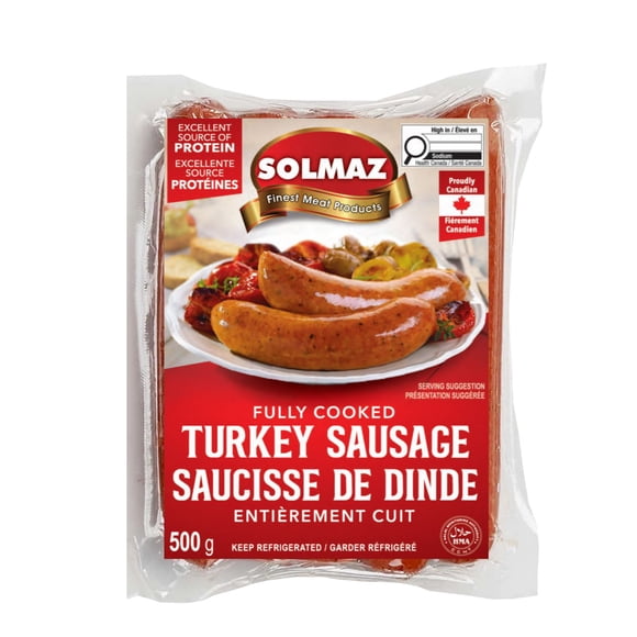 Solmaz Halal Turkey Sausage, Fully cooked 500gr