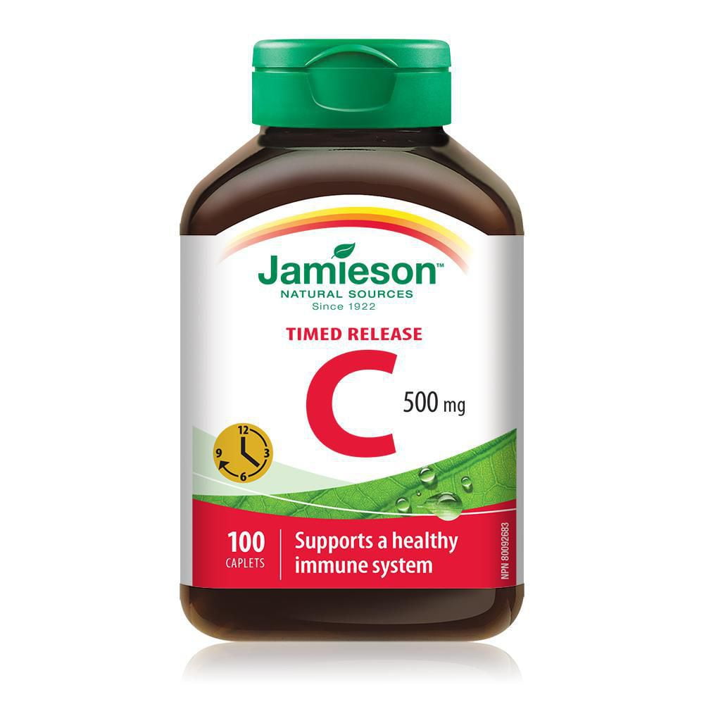 Jamieson Caplets de Vitamine C 500 mg à Dégagement Graduel 100 comprimés