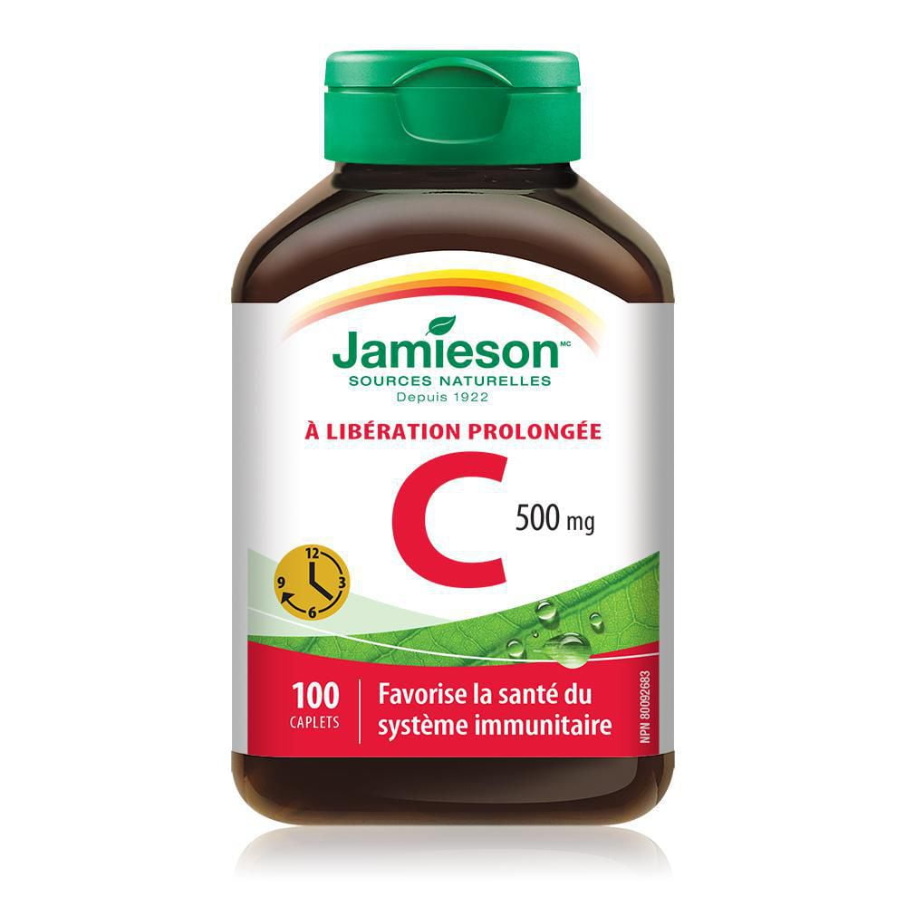 Jamieson Caplets de Vitamine C 500 mg à Dégagement Graduel 100 comprimés