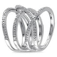 thumbnail image 2 of Miabella 1/5 Carat T.W. Diamond Sterling Silver Crossover Ring, 2 of 5