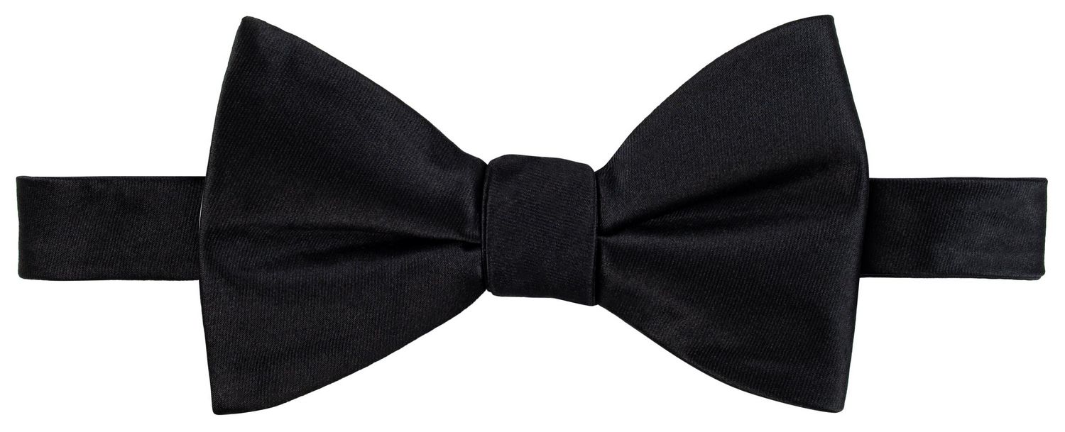 George Men's Classic Solid Black Bow Tie