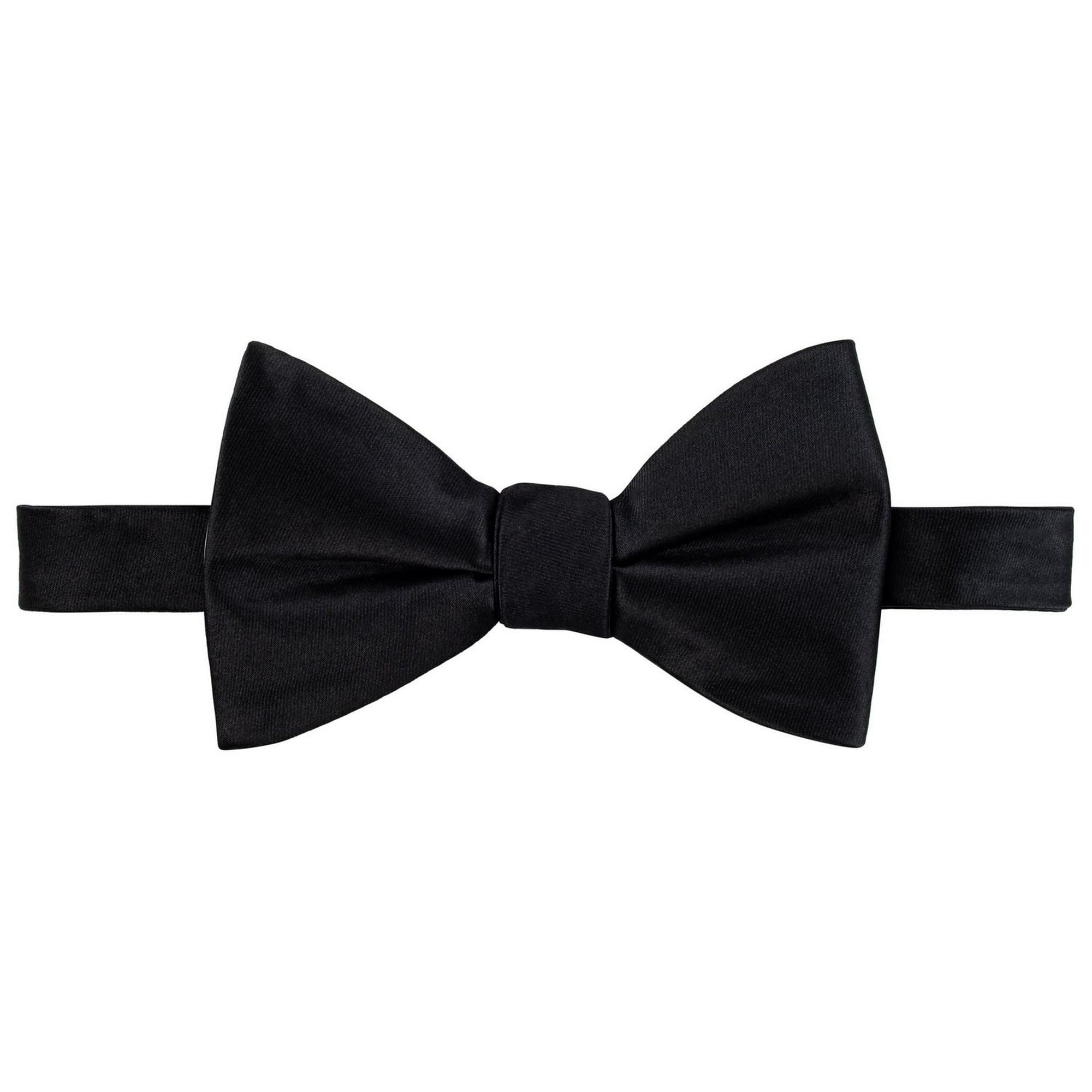 George Men's Classic Solid Black Bow Tie