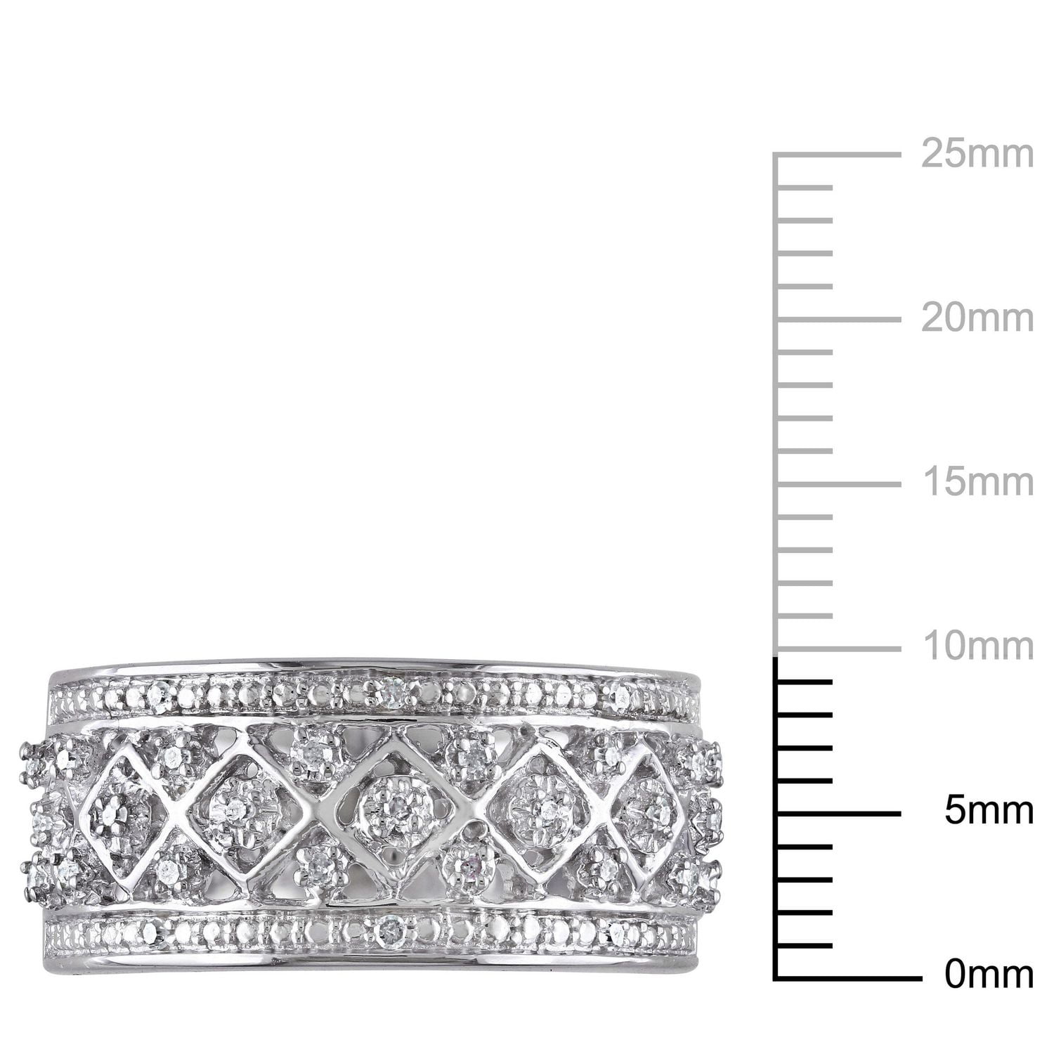 Bague rétro Miabella avec diamants 1/7 CT poids total en argent sterling