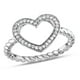 Bague coeur Miabella avec diamants 1/8 CT poids total en argent sterling – image 1 sur 5