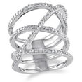 thumbnail image 1 of Miabella 1/5 Carat T.W. Diamond Sterling Silver Crossover Ring, 1 of 5