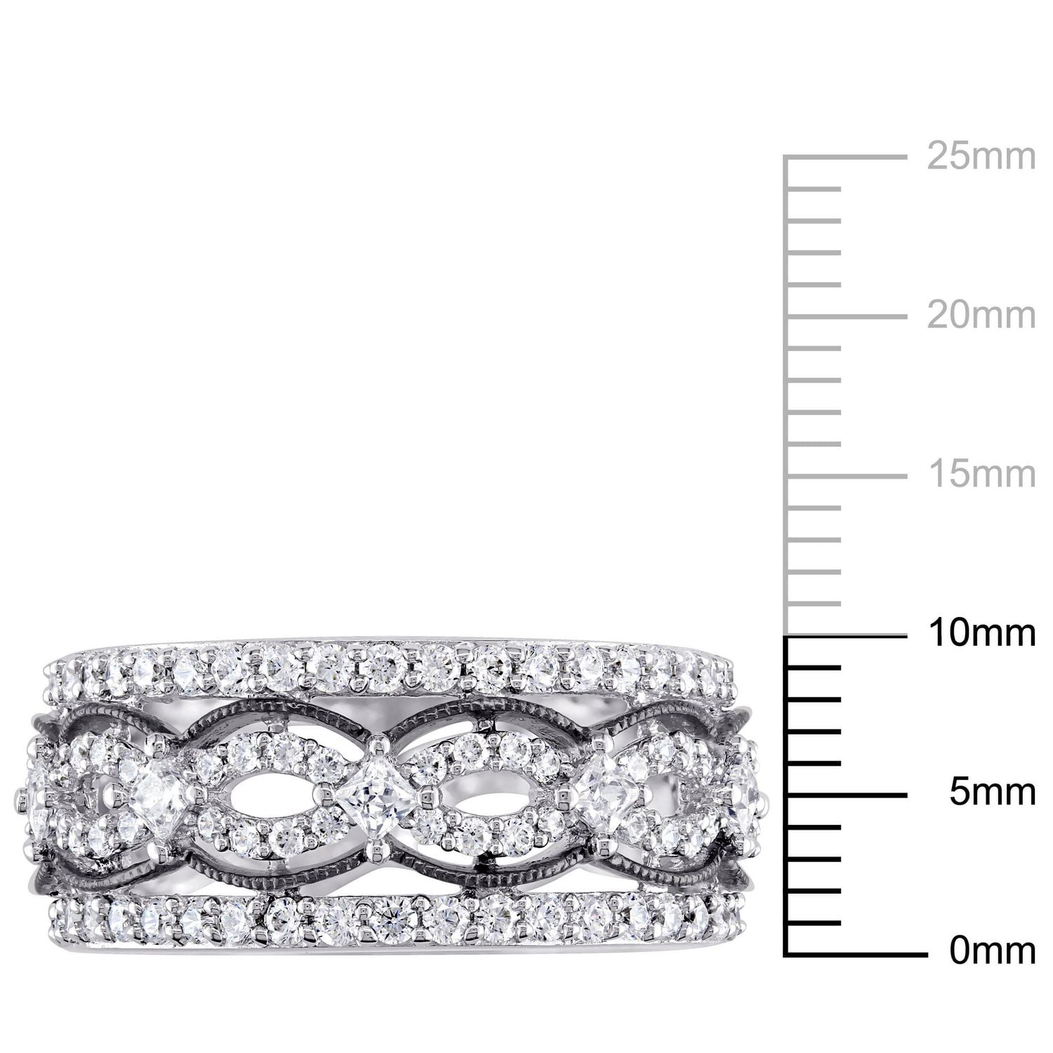 Bague Miabella avec zircons cubiques 3-2/5 CT PBT en argent sterling