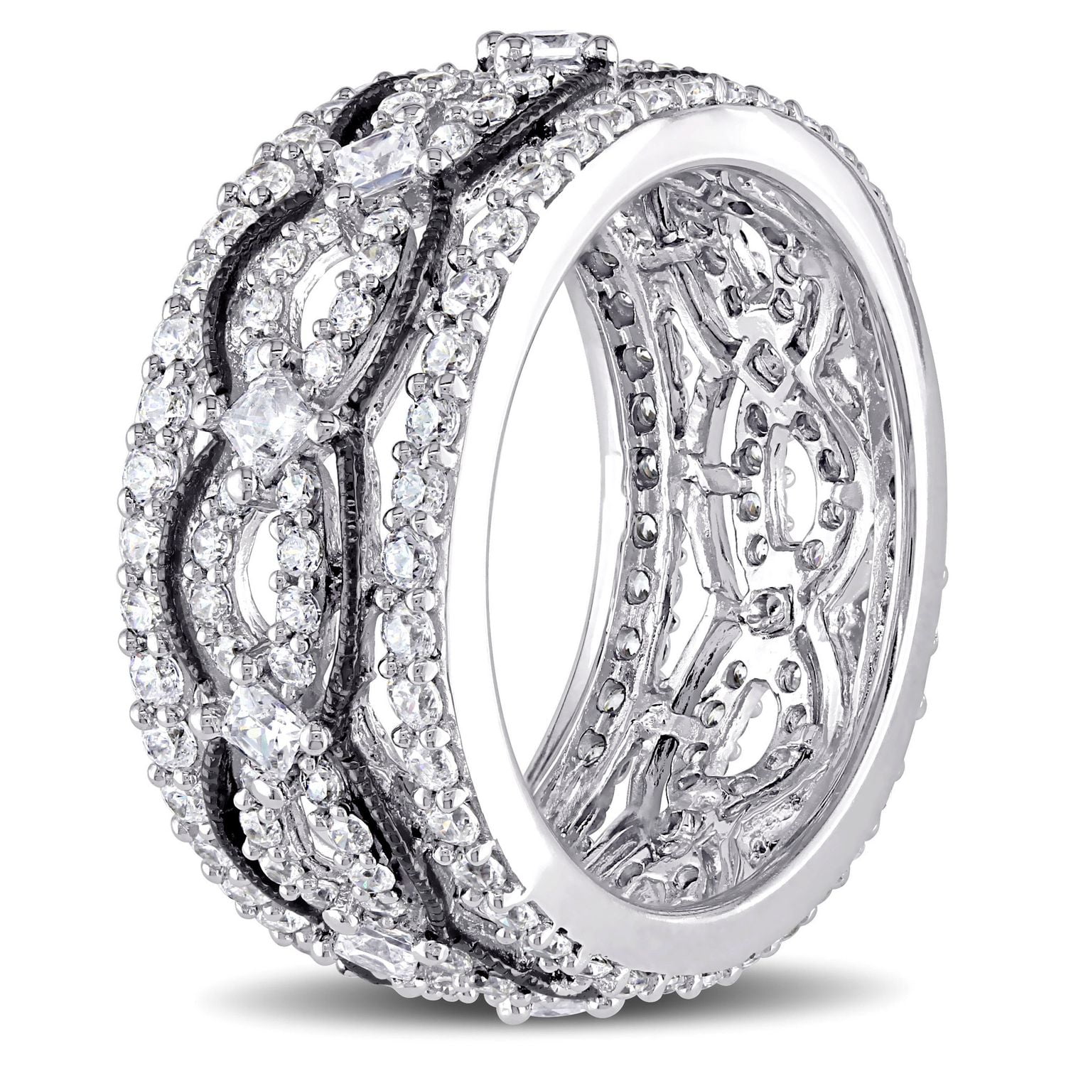 Bague Miabella avec zircons cubiques 3-2/5 CT PBT en argent sterling