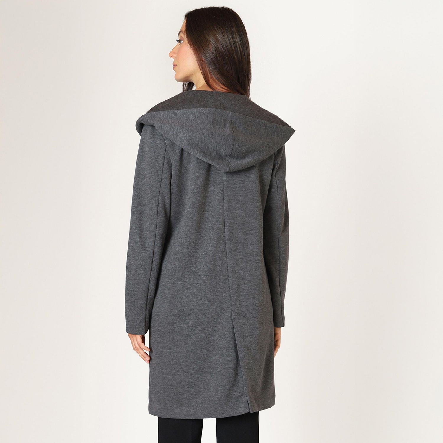Devoted long sleeve hooded trench coat