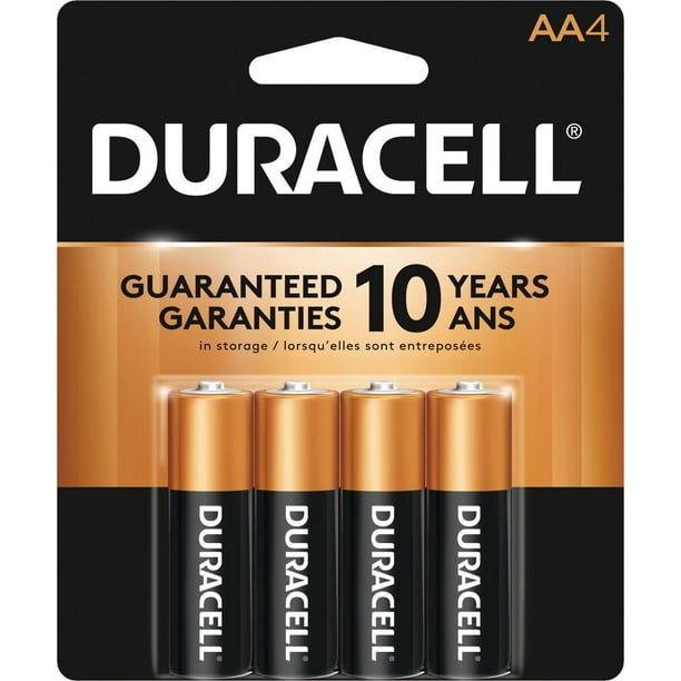 Piles Duracell 1,5V Coppertop AA, Paquet de 4 Paquet de 4 piles