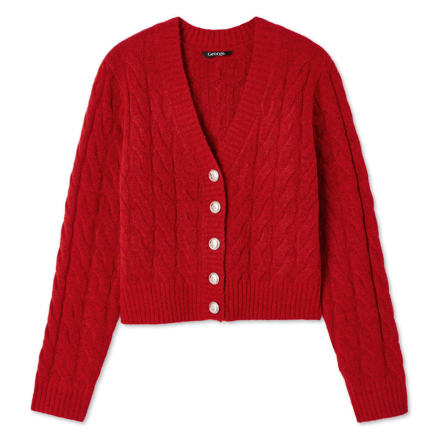 Cardigan à coupe ample en maille torsadée George pour femmes Tailles TP–TTG