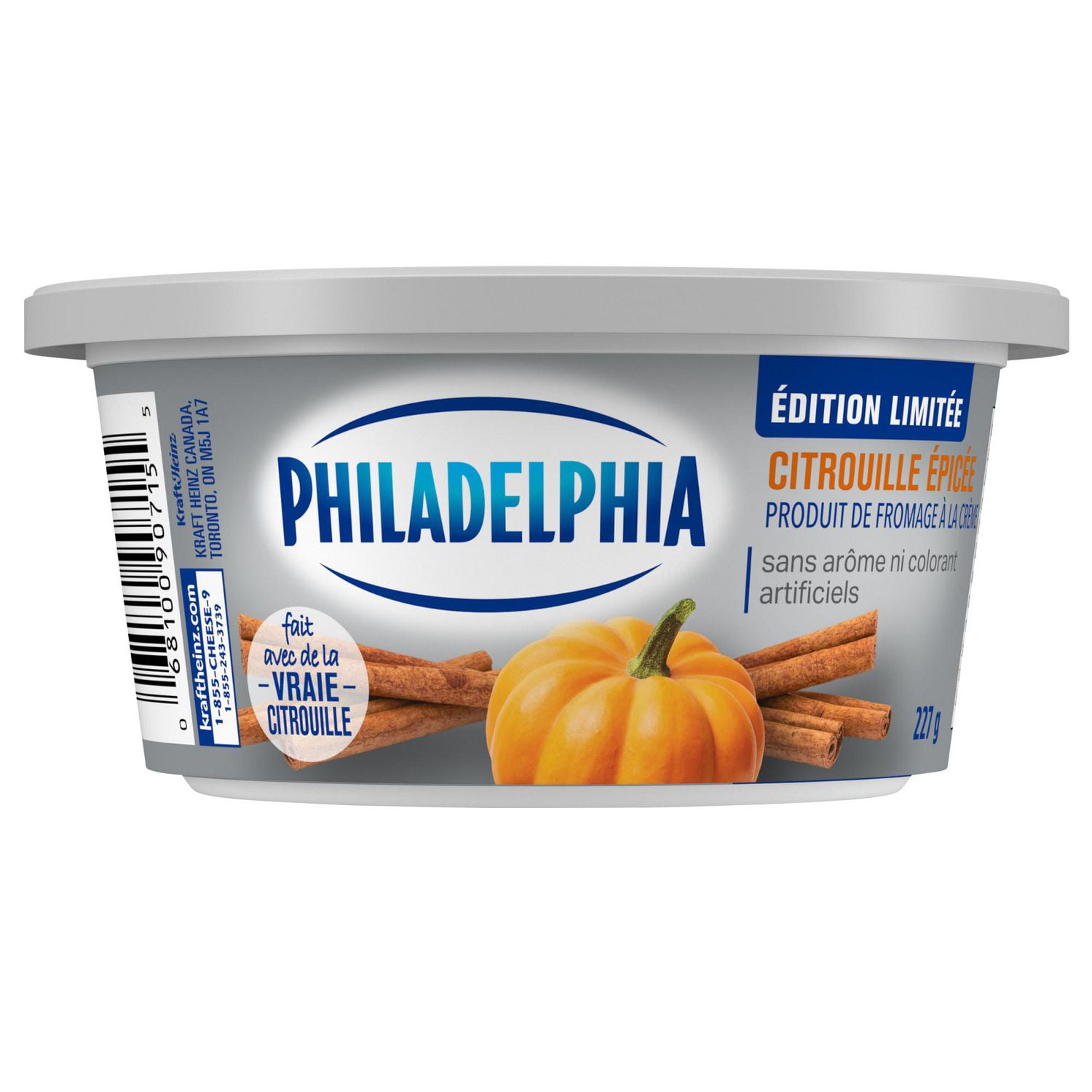 Philadelphia Cream Cheese Product, 1 Tub, for Smooth, Spreadable Fall Mornings, Pumpkin Spice, No Artificial Flavours or Colours, 227 g, Philadelphia Cream Cheese