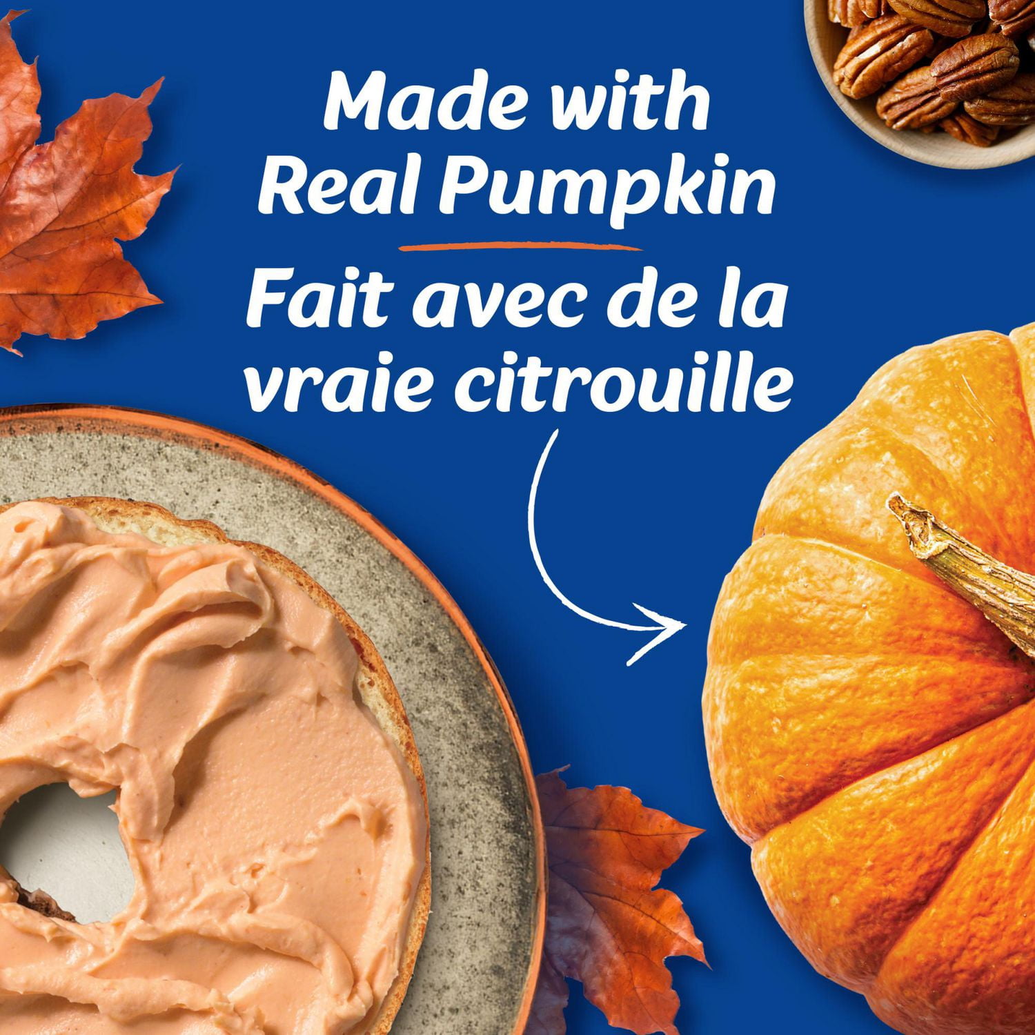 Philadelphia Cream Cheese Product, 1 Tub, for Smooth, Spreadable Fall Mornings, Pumpkin Spice, No Artificial Flavours or Colours, 227 g, Philadelphia Cream Cheese